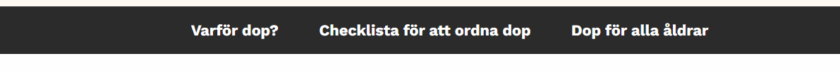 Exempel på hur en ankarlista ser ut från sidan som berättar om dop.