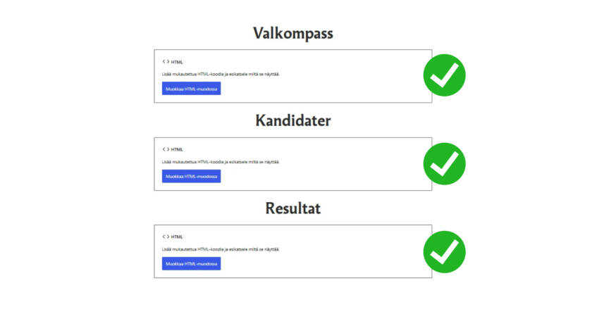 Skärmbild på blocket Anpassad html.